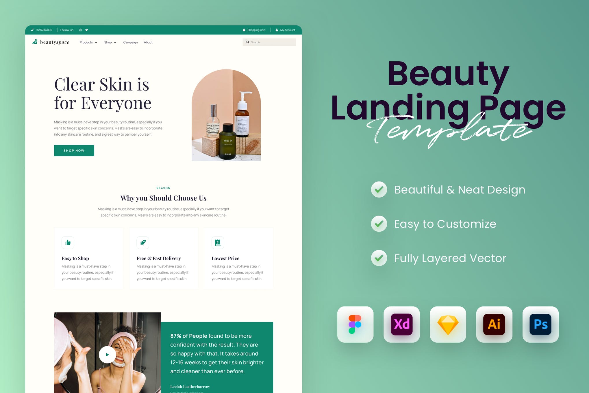 Beauty Landing Page Template